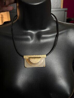 Silpada Eclipse Horn & Brass Leather Necklace